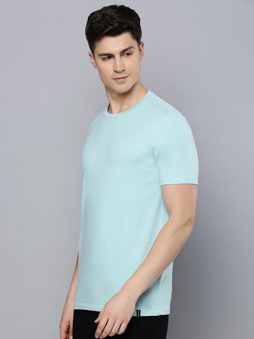 Sporto Men's Fluid Cotton Round Neck T-shirt - Dream Blue