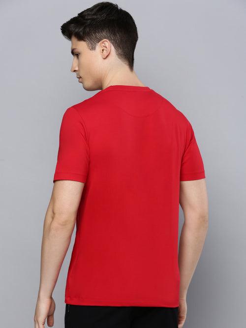 Sporto Men's Fluid Cotton Round Neck T-shirt - Tango Red