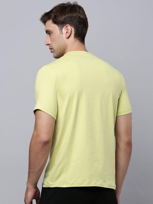 Sporto Men's Fluid Cotton Round Neck T-shirt - Muted Lime