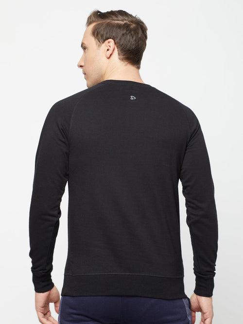 Sporto Crew Neck Printed Sweatshirt - Black