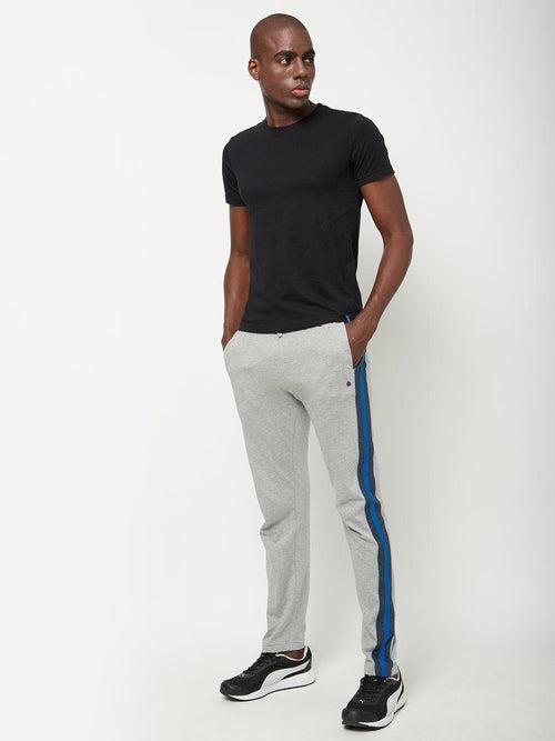 Sporto Grey Melange Cotton Blend Solid Regular Track Pant