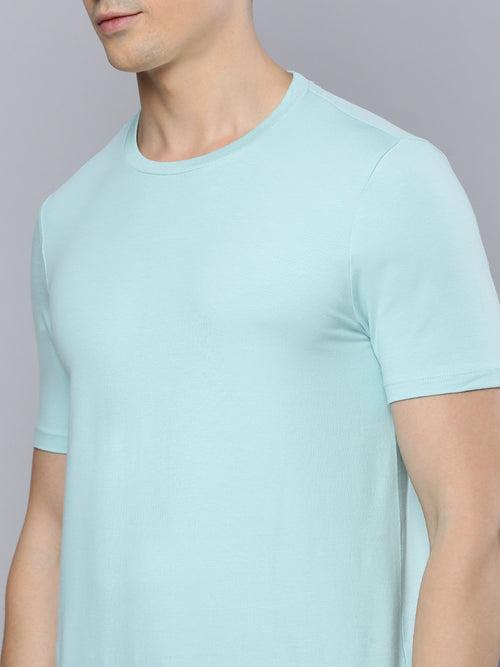 Sporto Men's Fluid Cotton Round Neck T-shirt - Dream Blue