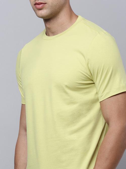 Sporto Men's Fluid Cotton Round Neck T-shirt - Muted Lime