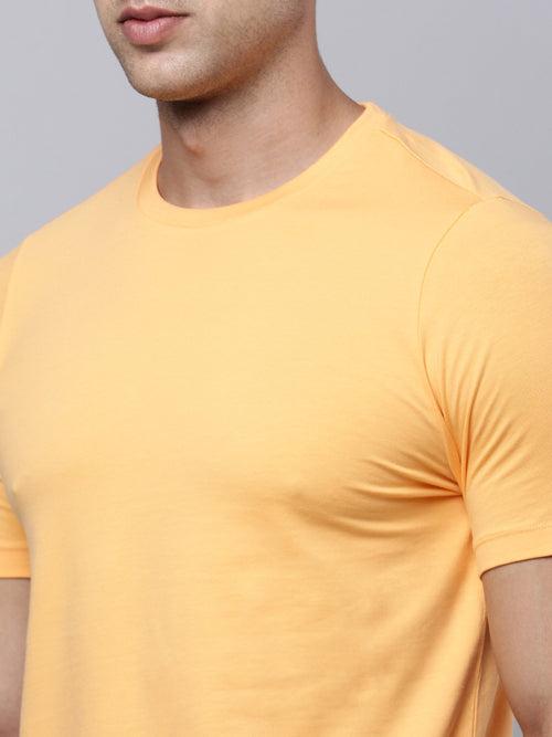 Sporto Men's Fluid Cotton Round Neck T-shirt - Musk Melon