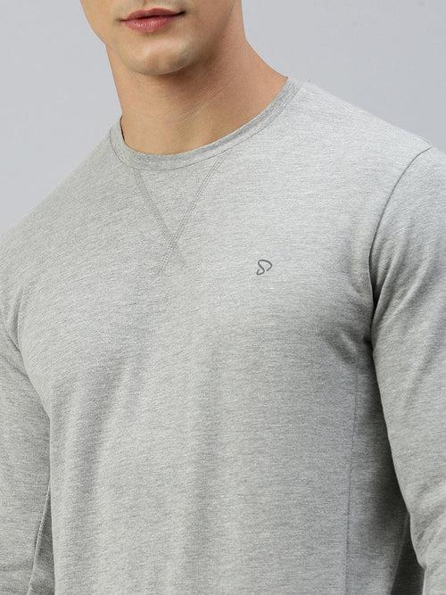 Sporto Wonder Sweatshirt for Men | Ultra Soft Microfiber Fabric | Grey Melange