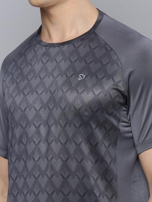 Sporto Men's Instacool Printed Jersey Tee - Charcoal