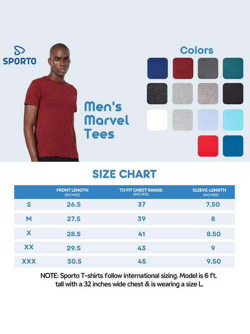 Sporto Men's Cotton Rich Regular T-Shirt - Navy Inject