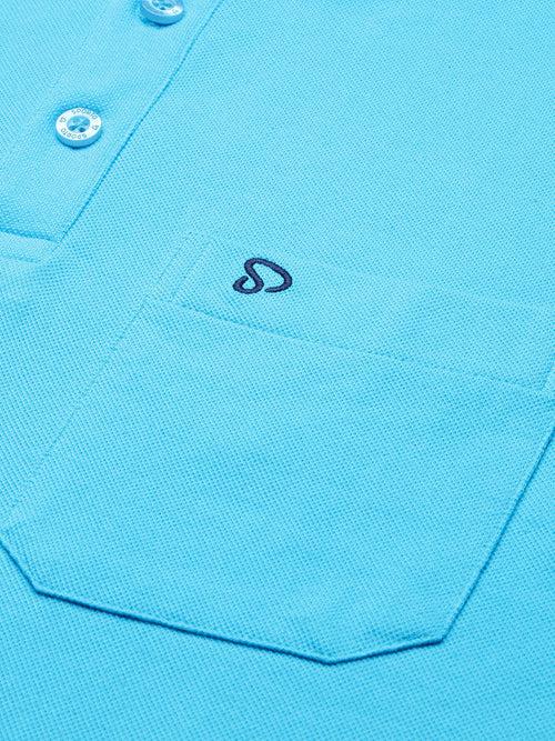 Sporto Men's Polo T-shirt With Pocket - Blue Atol