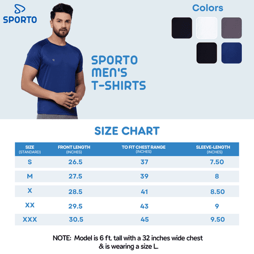 Sporto Men's Athletic Jersey Quick Dry T-Shirt - Royal Blue