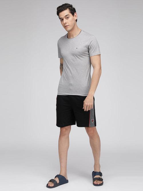 Sporto Men's Cotton Rich Regular T-Shirt - Grey Melange