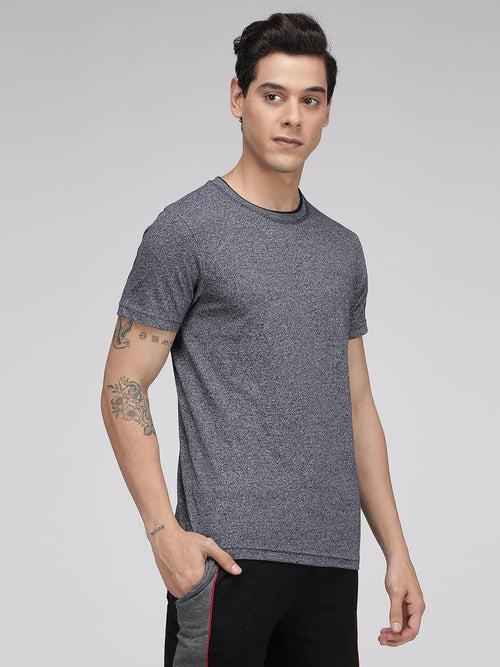 Sporto Men's Cotton Rich Regular T-Shirt - Anthra Melange