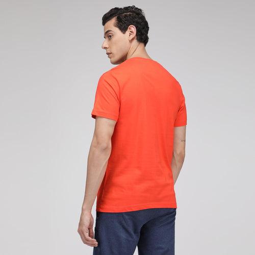 Sporto Men's V Neck T-Shirt - Pack of 2 [Tangerine & Aqua Jaspe]