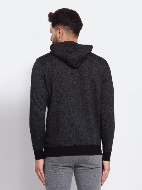 Sporto Men's Hoodie Sweatshirt - Black Jaspe