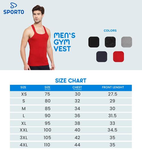 Sporto Mens Round Neck Solid Gym Vest Super Soft Cotton Pack Of 2