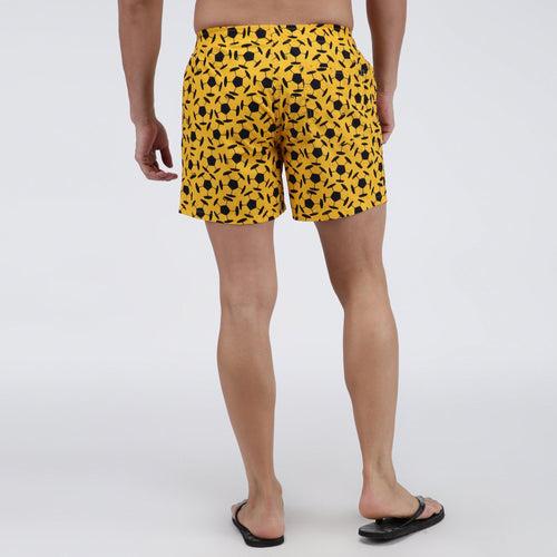 Sporto Men's Checkered Printed Boxer Shorts (Pack Of 2) - Yellow & Green