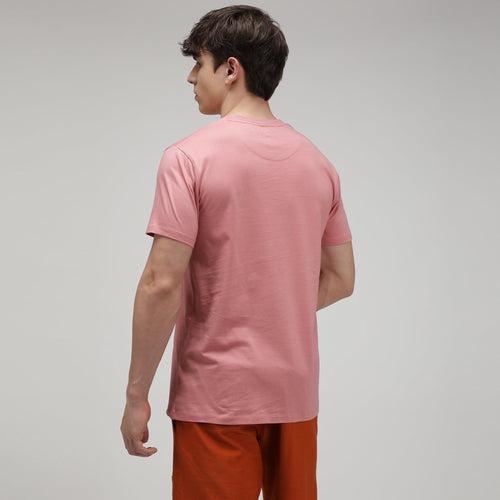Sporto Men's Fluid Cotton Round Neck T-shirt - Pink