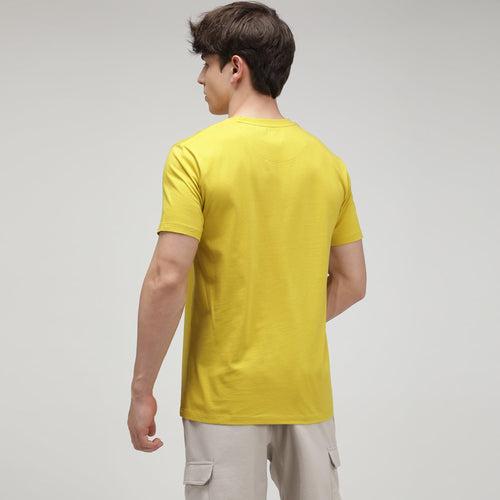 Sporto Men's Fluid Cotton Round Neck T-shirt - Lime Yellow