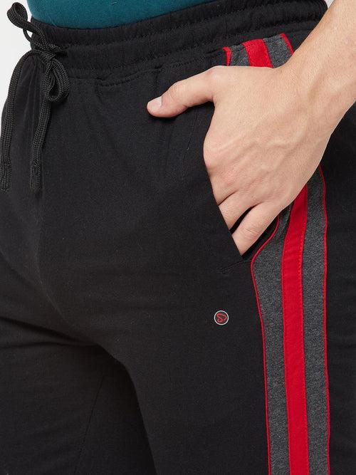 Sporto Men's Black jersey knit Track pants