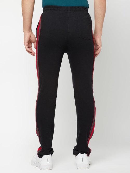 Sporto Men's Black jersey knit Track pants