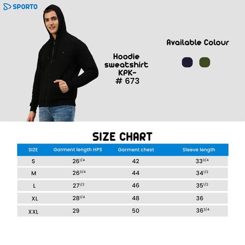 Sporto Ultra Fleece Hoodie Jacket for Men with Front Zipper | Navy