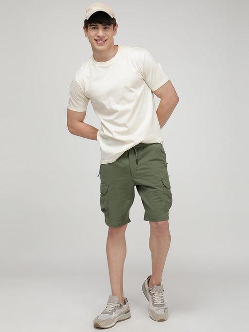 Sporto Men's Cotton Bermuda Shorts with 6 Pocket - Green