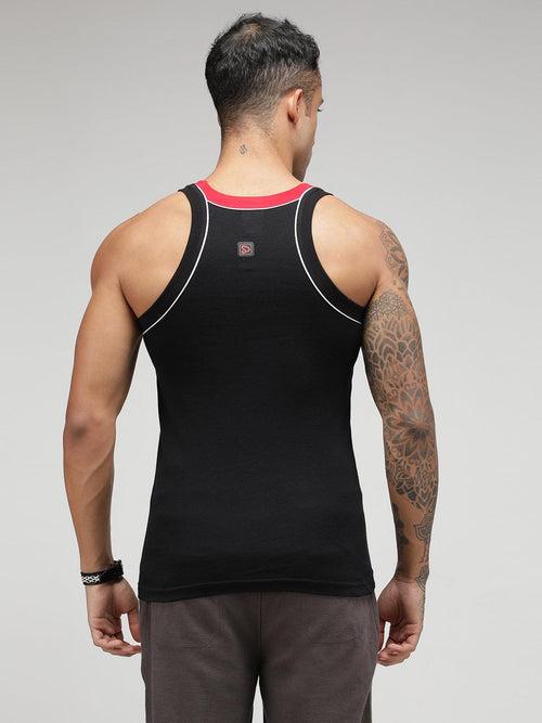 Sporto Men's Cotton Vest - Pack Of 2 (Black & Navy)
