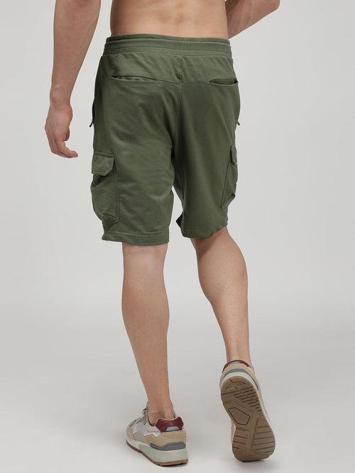 Sporto Men's Cotton Bermuda Shorts with 6 Pocket - Green