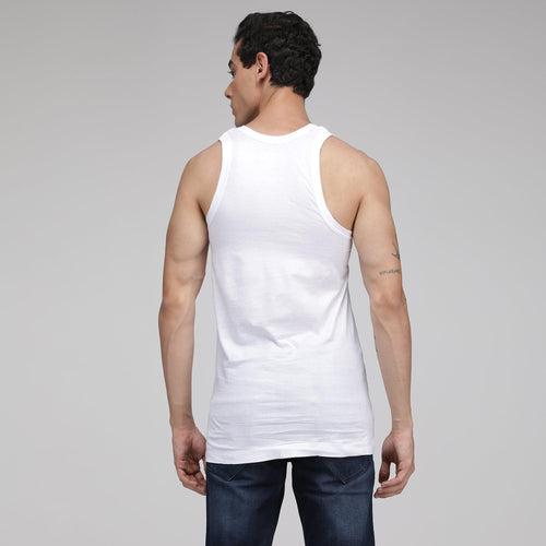 Sporto Men's Cotton White Vest - Single Jersey (Pack Of 3)