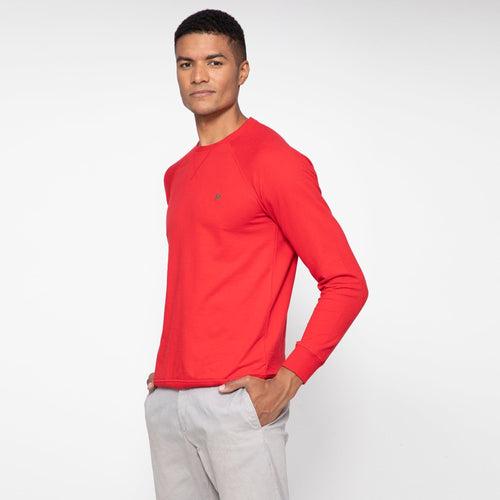 Sporto Men's Solid Sweatshirts - Red