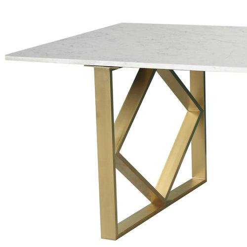 Aurillac 6 Seater Marble Dining Table In Gold Finish