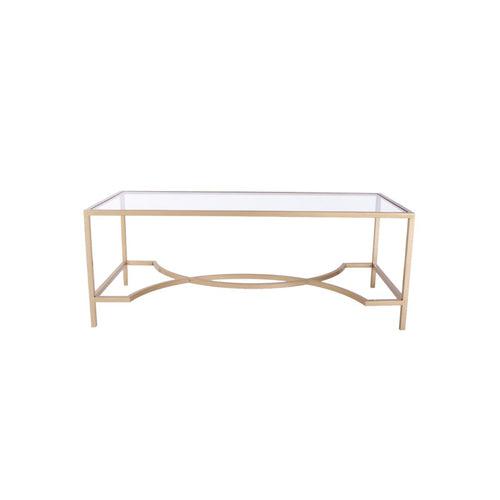 Stranton Glass Coffee Table In Gold Finish