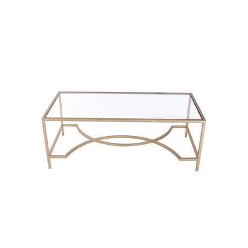 Stranton Glass Coffee Table In Gold Finish