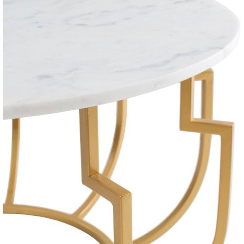 Dover Marble Coffee Table In Gold Finish