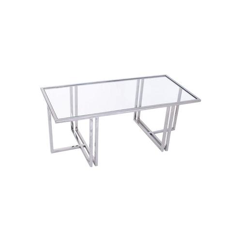 Merano Glass Coffee Table In Chrome Finish