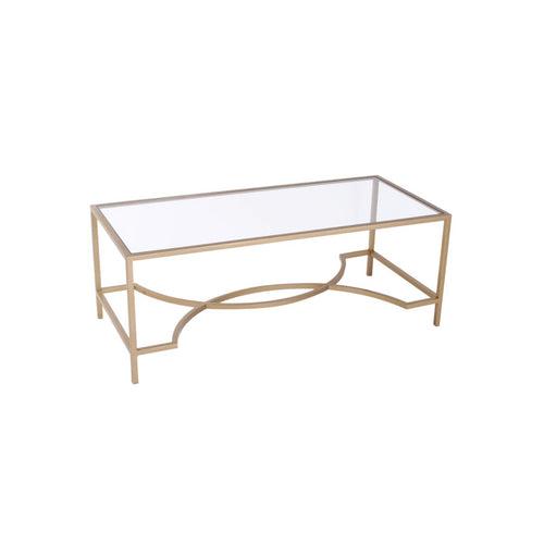 Stranton Glass Coffee Table In Gold Finish