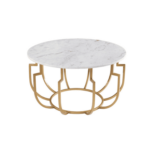 Dover Marble Coffee Table In Gold Finish