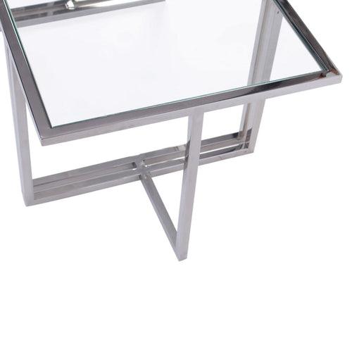 Merano Glass Coffee Table In Chrome Finish