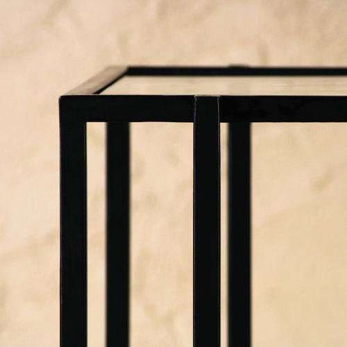 Clayton Glass Side Table In Black Finish