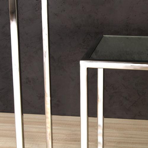 Bridgeview Glass Console Table In Chrome Finish