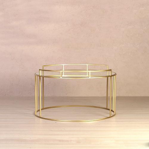 Meylon Mirror Coffee Table In Gold Finish