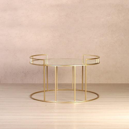 Meylon Mirror Coffee Table In Gold Finish