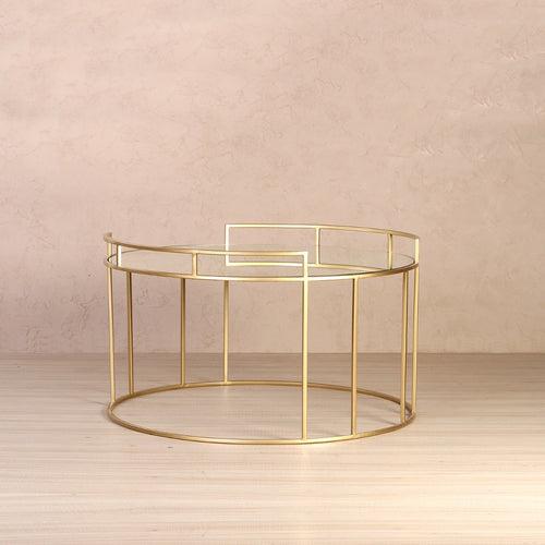 Meylon Mirror Coffee Table In Gold Finish