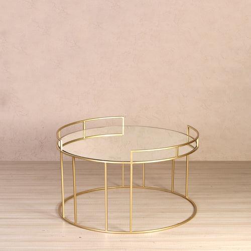 Meylon Mirror Coffee Table In Gold Finish