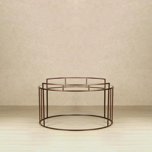 Meylon Mirror Coffee Table In Bronze Finish