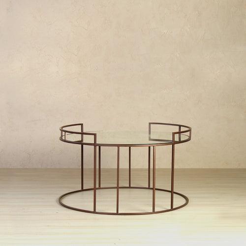 Meylon Mirror Coffee Table In Bronze Finish