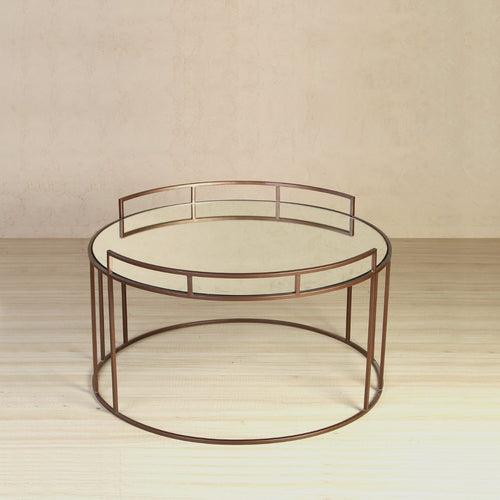 Meylon Mirror Coffee Table In Bronze Finish