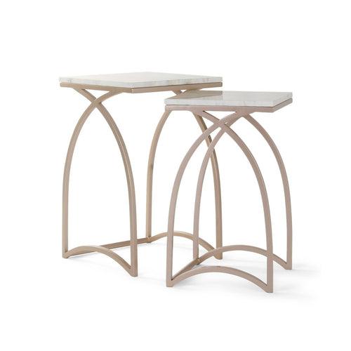 Brisbane Nesting Table In Rosegold Finish (Set Of 2)