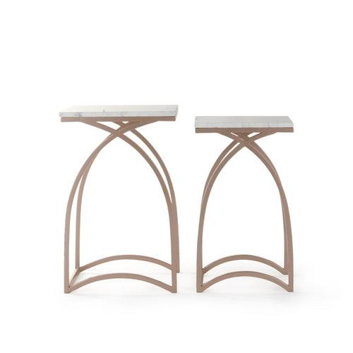 Brisbane Nesting Table In Rosegold Finish (Set Of 2)