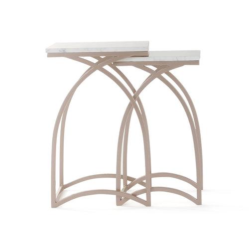 Brisbane Nesting Table In Rosegold Finish (Set Of 2)