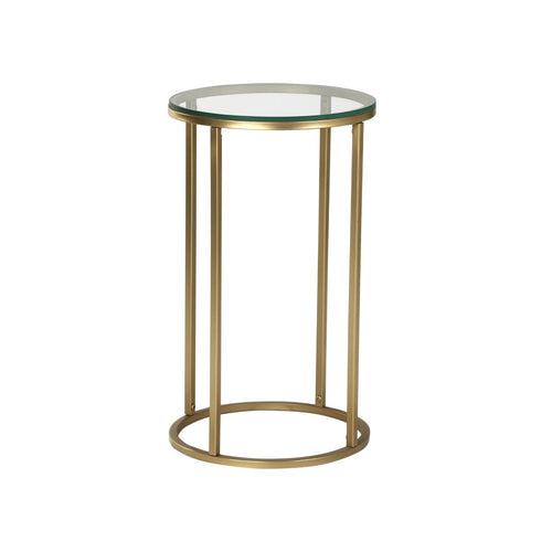 Windsor Round Glass Side Table In Gold Finish
